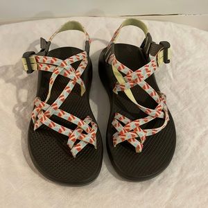 Chaco Sandals, Like New, Orange, Blue, White, Size 7